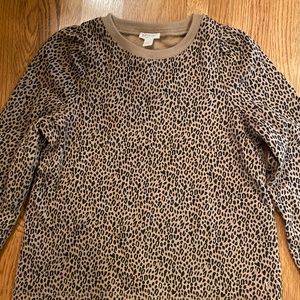 JCrew Crewcuts leopard sweatshirt- never worn- size L